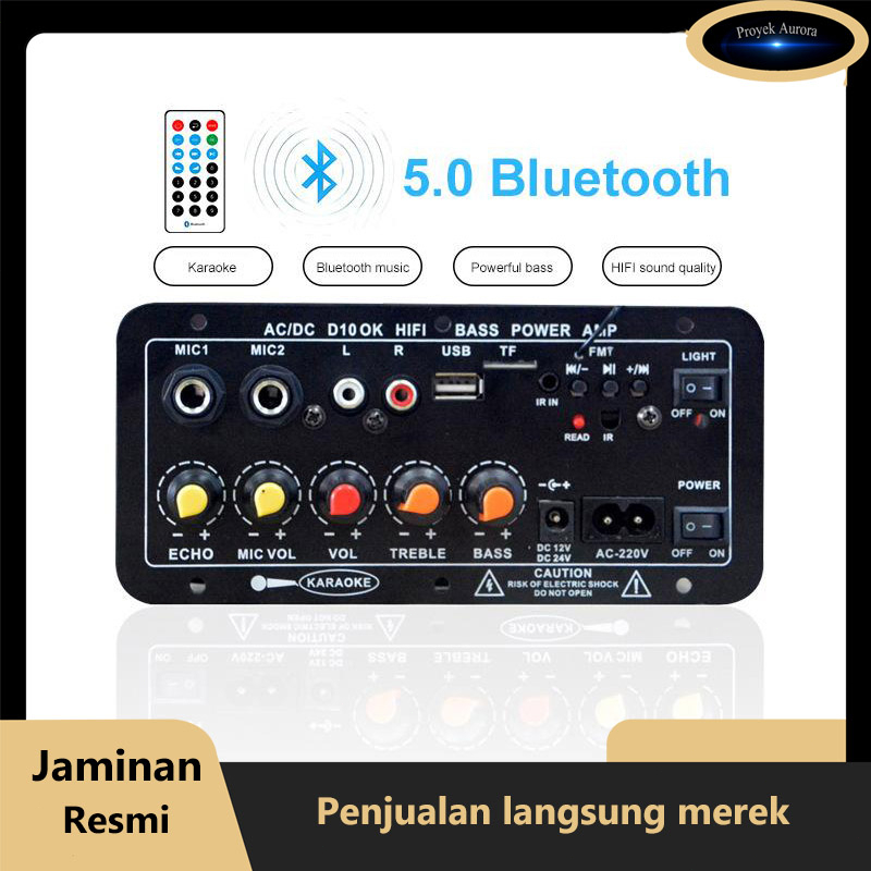 [Flash Sale]D100/D50Amplifier Bluetooth 5.0 Untuk 8-12 Inci Speaker AC 220V 12V 24V Kit Mobil HIFI A