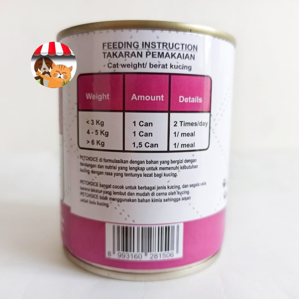 Pet Choice 340gr Wet Cat Food - Makanan Kucing Kaleng