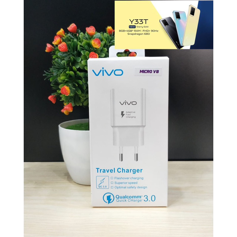 Charger Vivo Y33T Micro &amp; Type c Fast Charging Quallcom original for Y91 Y81 Y93 Y95 V9 Y12 Y15 Y17 Y71 Support Semua hp All type android smartphone BY SMOLL