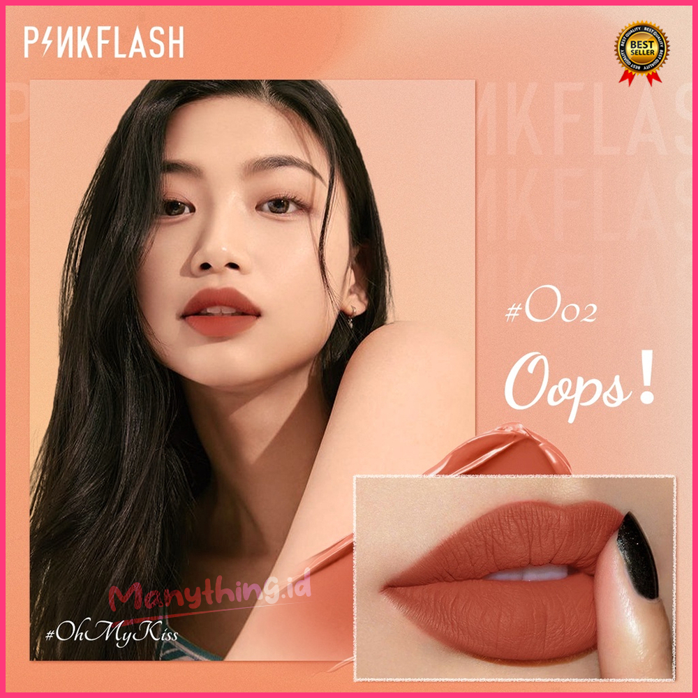 [BPOM] PINKFLASH Matte Lipstik Lembut Tahan Lama Pelembab Pigmentasi Tinggi 21Colors