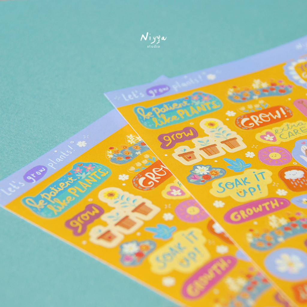 

Sticker sheet 'Let's Grow Plants!'/Park Life/Lets go to the park/Tropical Vibes/ by Niyya Studio