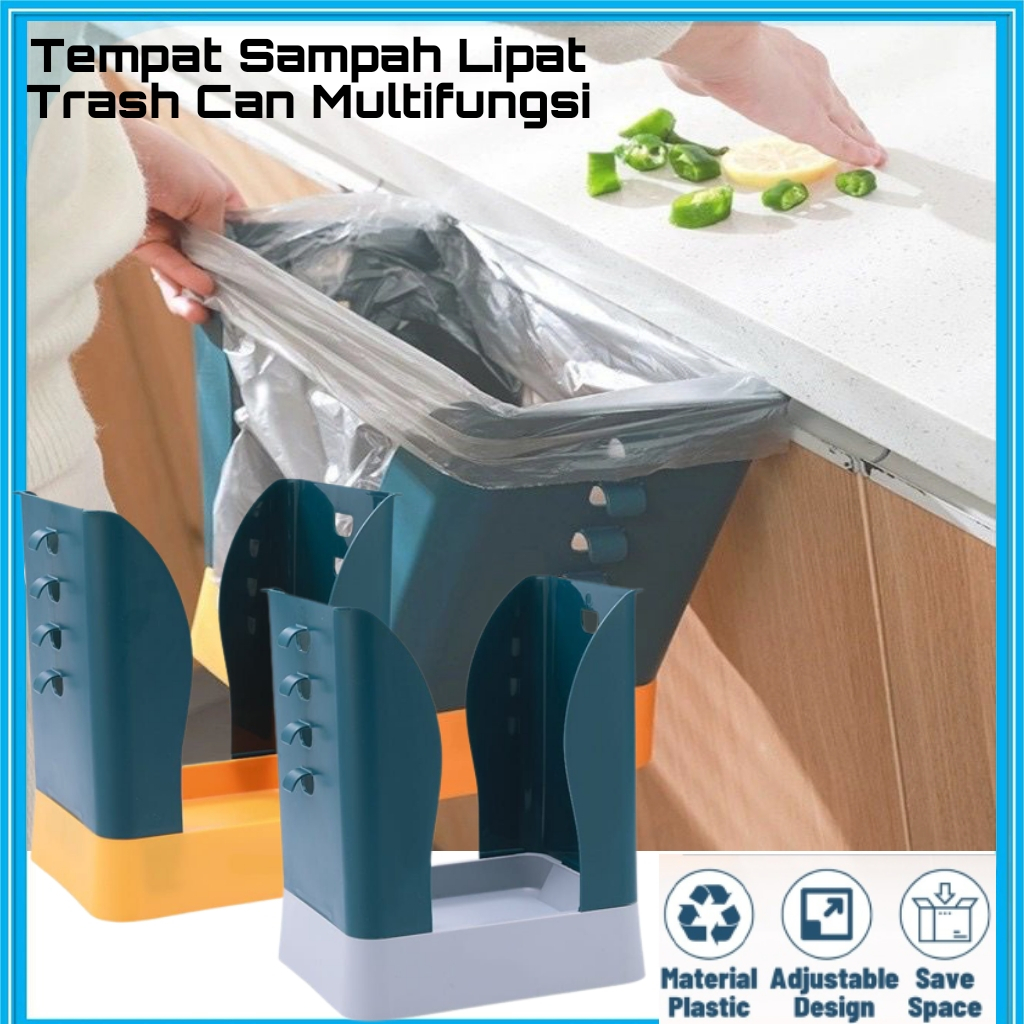 Tong Sampah Lipat Adjustable Buang Sampah Plastik Roll Tong Sampah