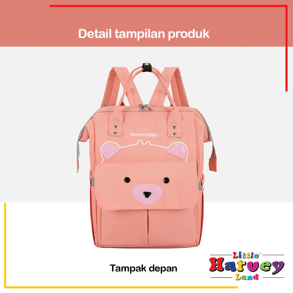 TAS BAYI MOMMY DIAPER BAG BEAR Kecil Ransel Besar Perlengkapan Ibu Bayi Peralatan Botol Susu Asi Popok Baby Newborn Multifungsi Back Pack Korea