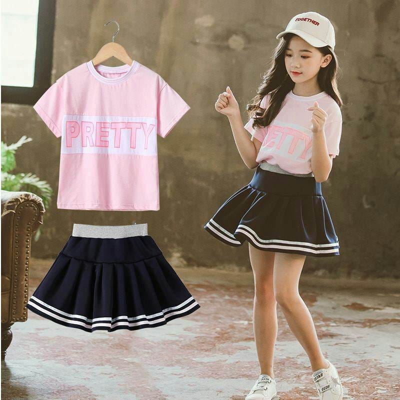 Setelan Rok Anak Perempuan Pretty Cheers PINK