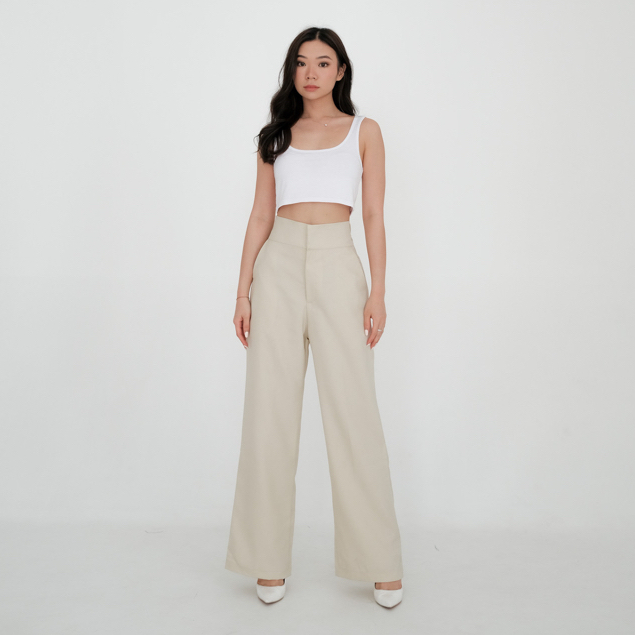 [TAVIA] GINZA PANTS / HIGHWAIST PANTS / CELANA KULOT WANITA / CELANA KERJA  WANITA/ CELANA BAHAN/ CELANA HIGHWAIST WANITA