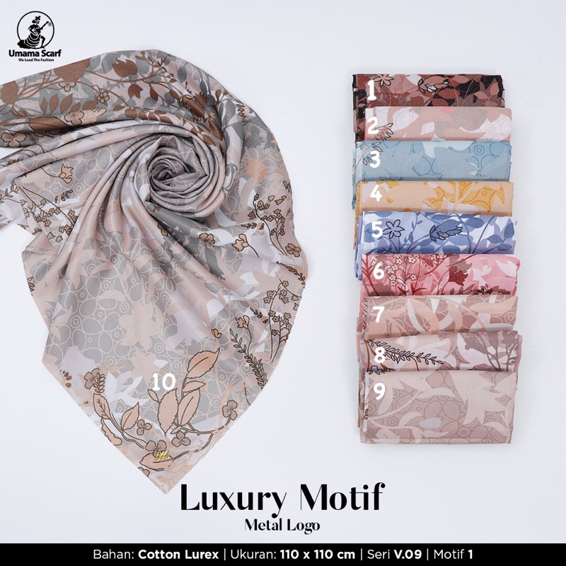 HIJAB SEGIEMPAT LUXURY MOTIF ICON METAL LOGO V.09