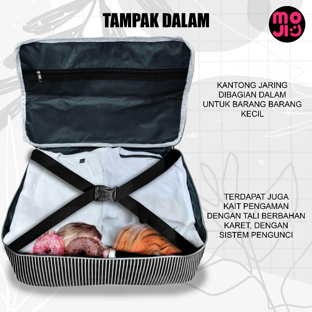 Tas Mudik Travel Bag Pakaian Motif Dewasa Ukuran Besar Dengan Tali Pengaman DIbagian Dalam / Koper Baju Dan Pakaian /  Bahan BONTEGA Tebal