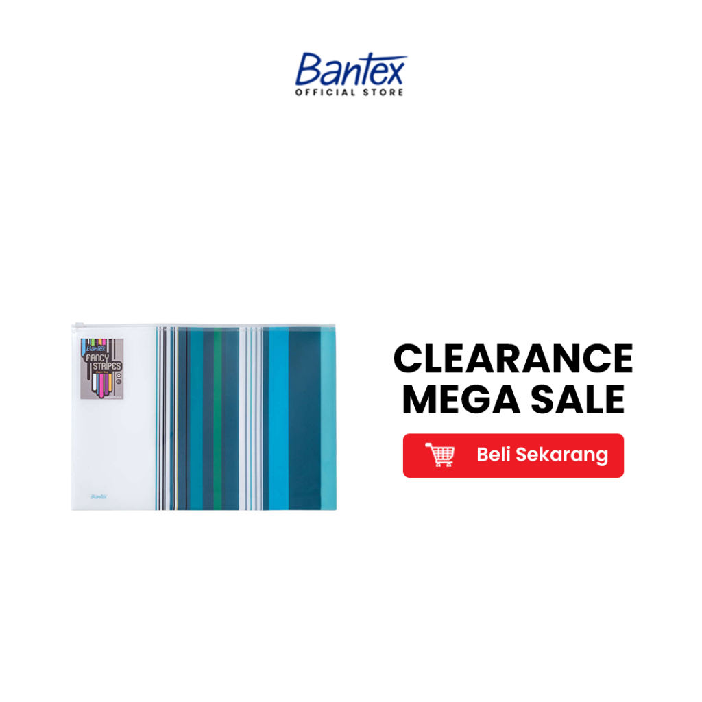 

Bantex Fancy Stripes Zipper Bag Folio Sky Blue 8075 23