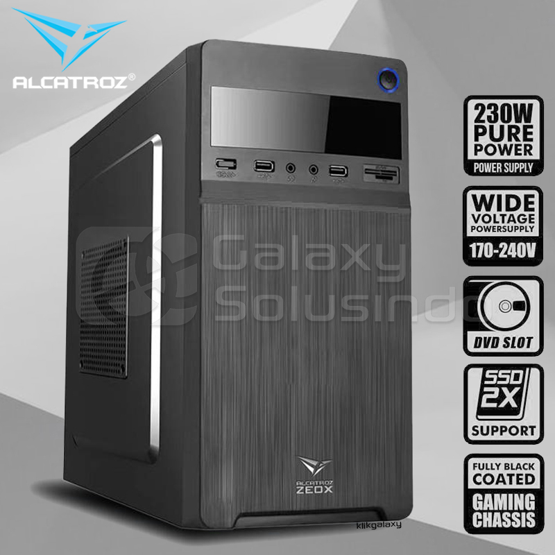 ALCATROZ AZZURA ZEOX + PSU M-ATX Case - Gun Metal