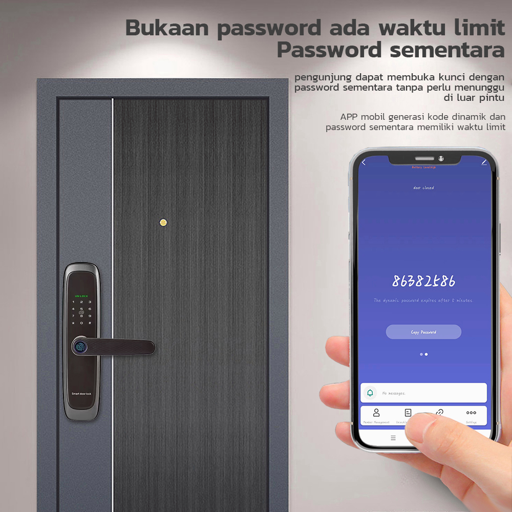 Kadonio kunci pintu digital kunci pintar kunci pintu sidik jari IC Card Digital Code Security Electronic Door Lock kunci pintu fingerprint