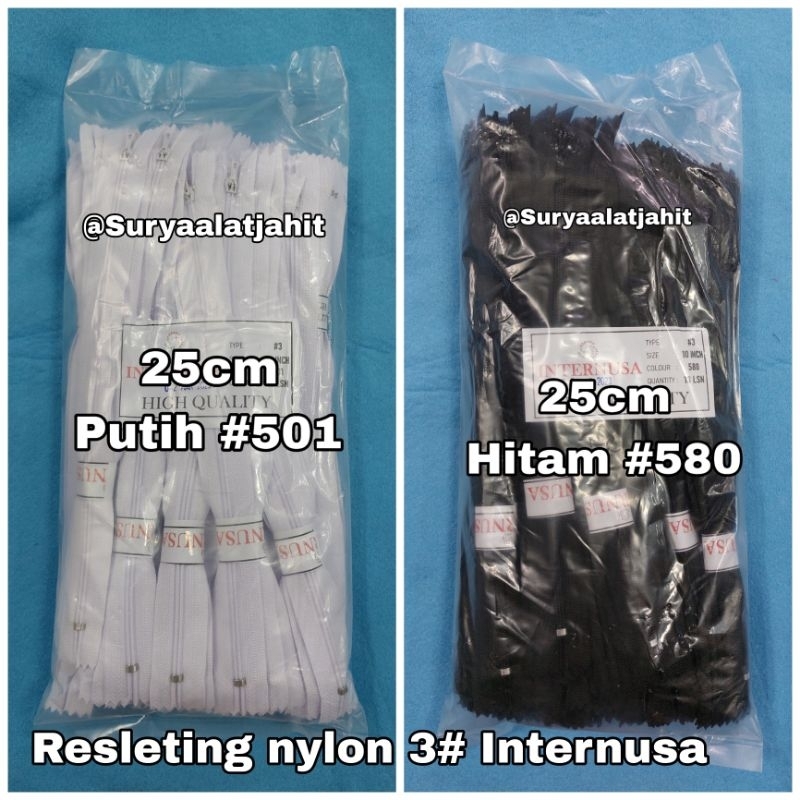 Resleting nylon 10in (25cm) INTERNUSA =rp.7.000/12pcs