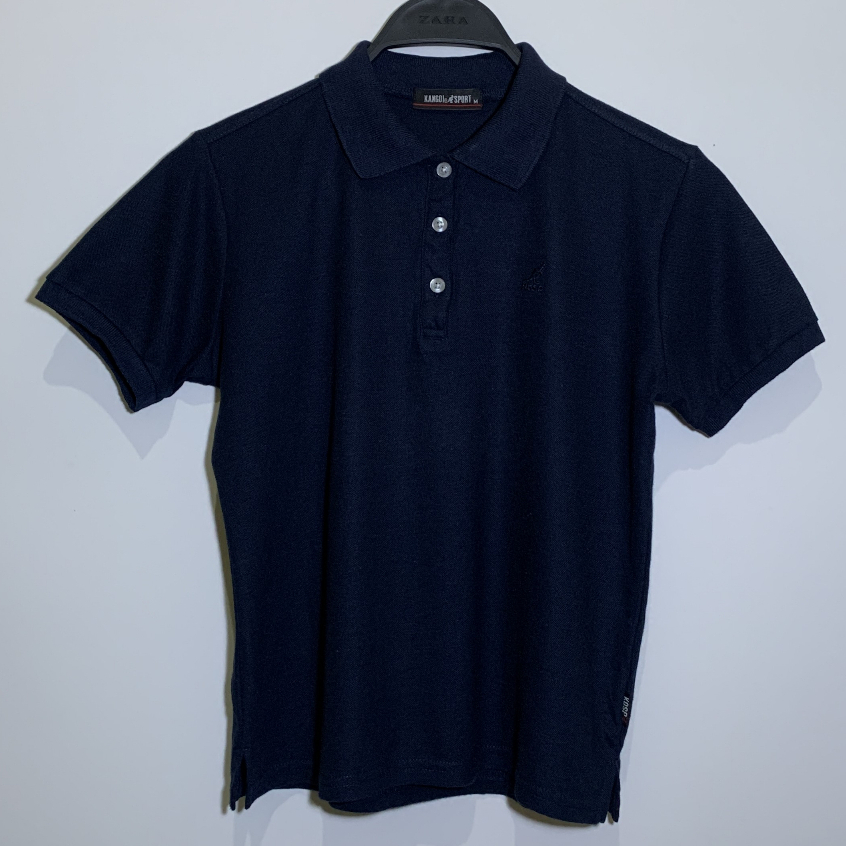kangol sport polo shirt small logo women dark navy blue size M on tag original - second
