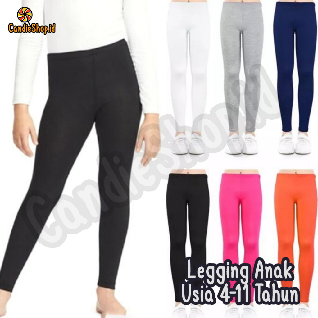 Legging Anak Perempuan Usia 4-11 Tahun Lejing Anak Panjang Banyak Pilihan Warna