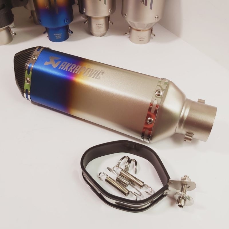 Knalpot ZX25R IMPORT Akrapovic HD Blue Silencer Clamp Peer