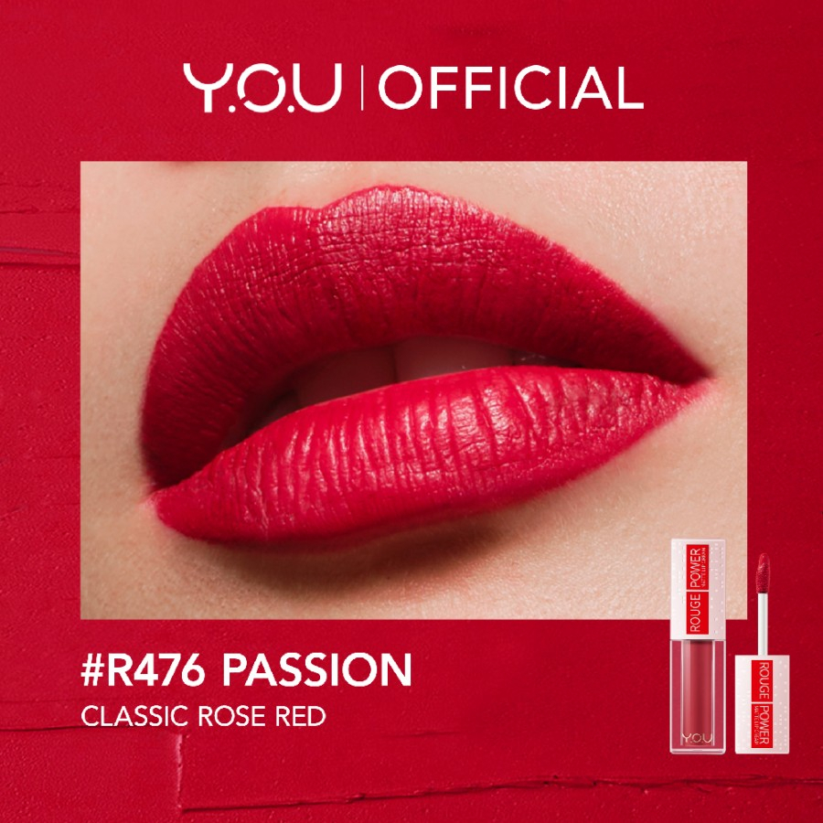 YOU Rouge Power Matte Lip Cream - Tahan 18 Jam | Matte Finish