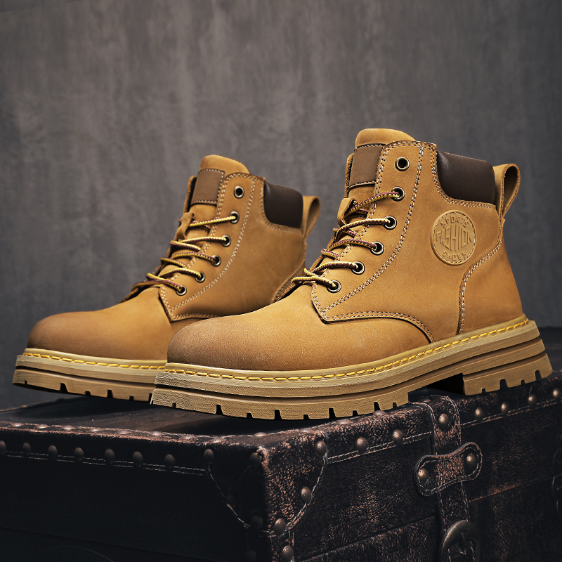 Best Selling Handmade Trendy Kulit Asli Original Sepatu Boots Pria Casual Tinggi Formal Full Black Coklat Karet Kerja Footwear Keren Kekinian 270