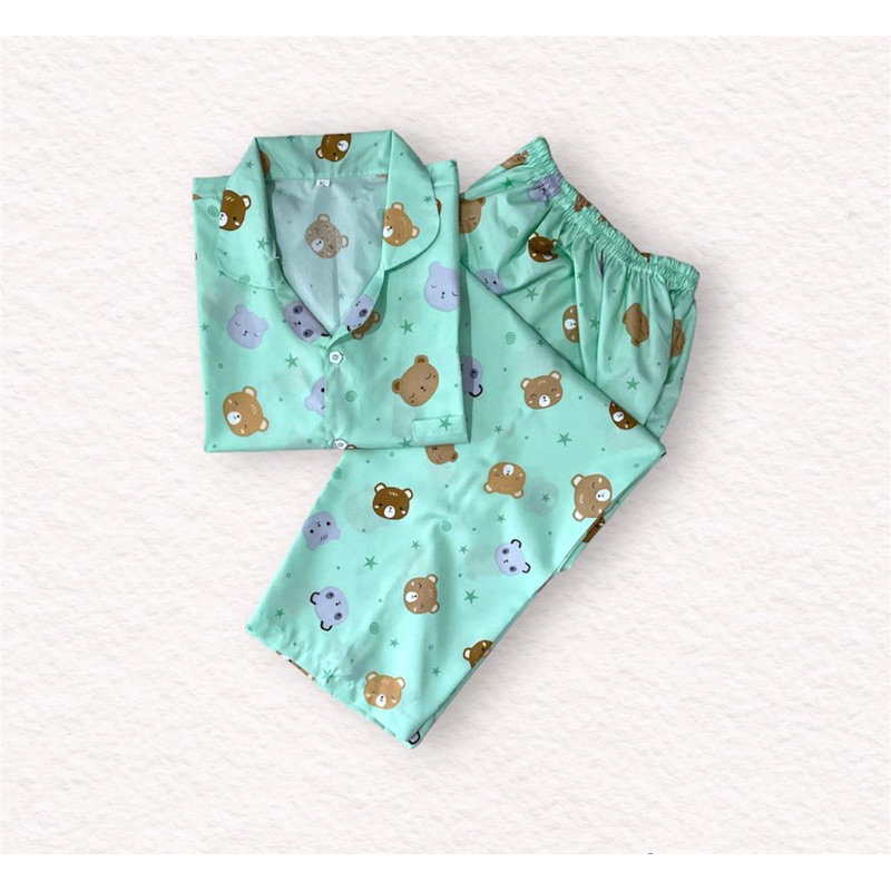 Gratong Piyama Wanita Piyama Dewasa Piyama Katun Wanita Piyama Wanita Lengan Pendek