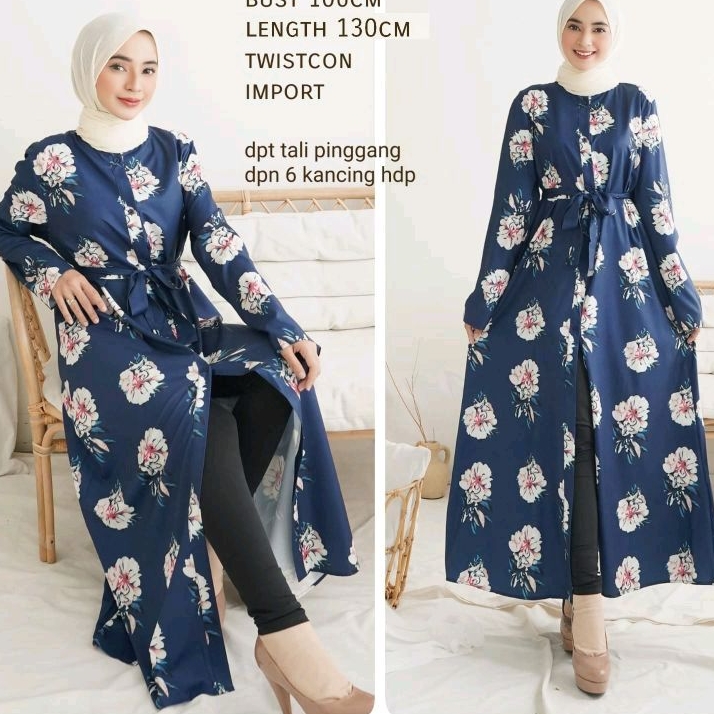 31190 Baju outwear outer cardigan luaran BUNGA FLORAL Korea Korean style wanita import baju outer au