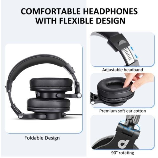 Headset DBE DJ80 Foldable DJ Headphone with Detachable Microphone