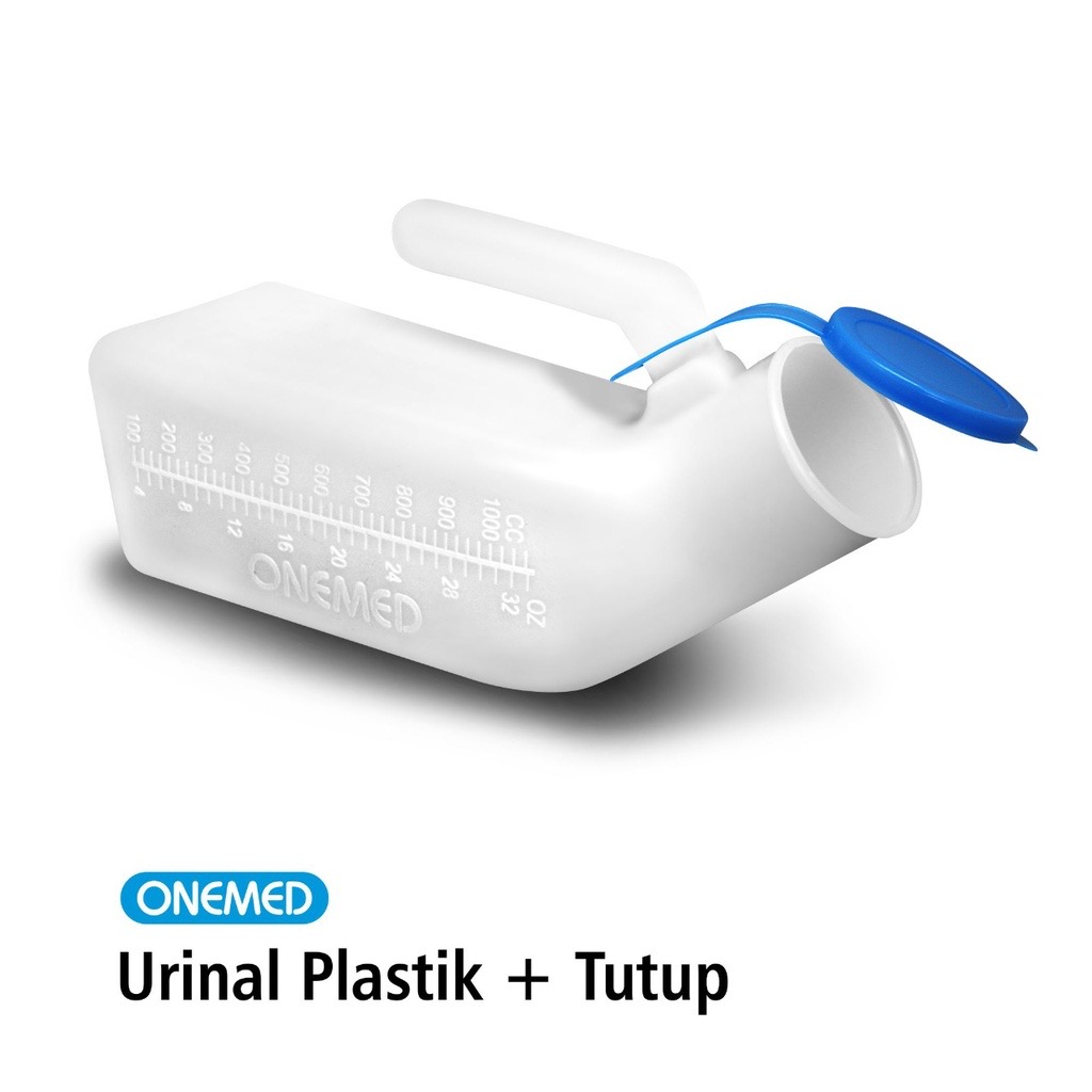 Pispot Pria Urinal Plastik dengan tutup Tempat Urine Urin Kencing Pria