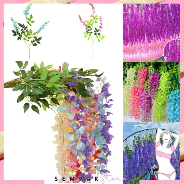 SS Daun Wisteria Plastik Artifisial Daun Hias Kode 54 Dekorasi Backdrop Pesta Daun Wisteria Imitasi Murah Tanaman Sintetis Dekorasi Ruangan Rumah Kamar Kantor Murah