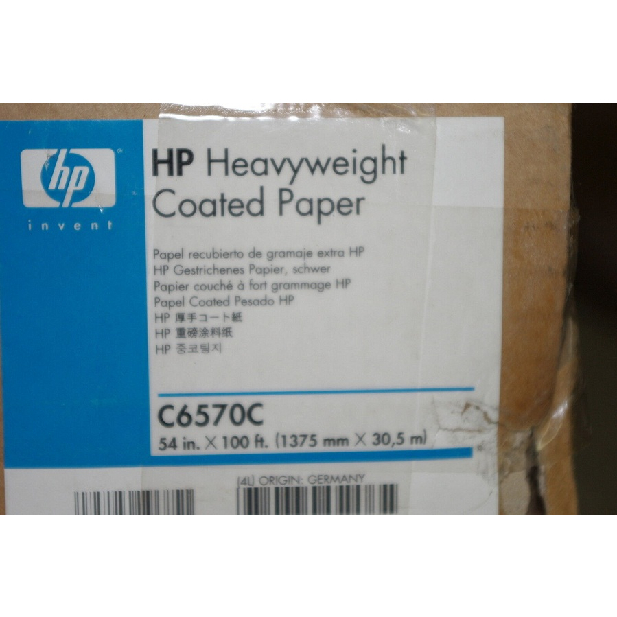 

HP Heavyweight Coated Paper C6570C 167microns(6.6mil) 130g/m2(35lbs) 1372mm x 30,5m
