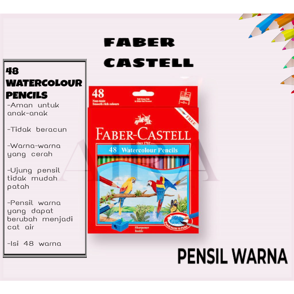 

PENSIL WARNA FABER CASTELL WATERCOLOUR 48 WARNA