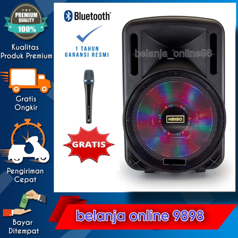 ( BISA COD ) Speaker Bluetoot Karaoke Full Bass Ukuran Jumbo Free Mic MKC 3381/338/Speaker Salon Akt