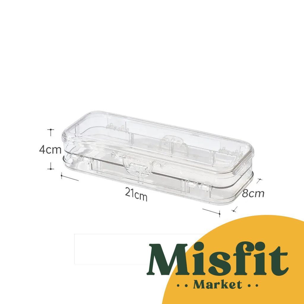 

Promo Transparet Pencil Case Box Stationery Double Layer Pen Kotak Pensil Plastik Transparan