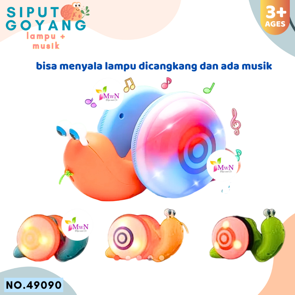 MWN Mainan Siput Goyang Berjalan Lampu Musik NO.49090