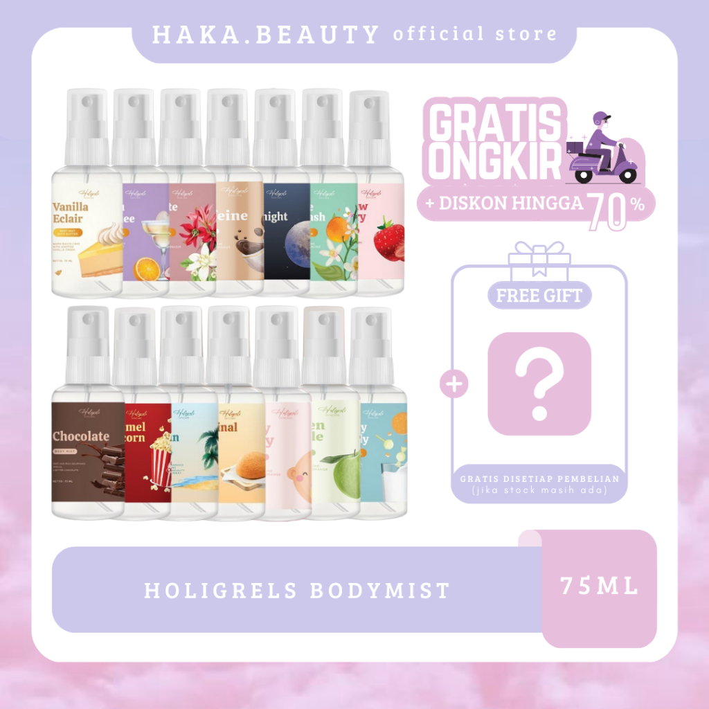 HOLIGRELS PARFUM BODY MIST BODYMIST HOLIGRELS PARFUM PARFUME PEWANGI PENGHARUM TUBUH BADAN WANITA ST