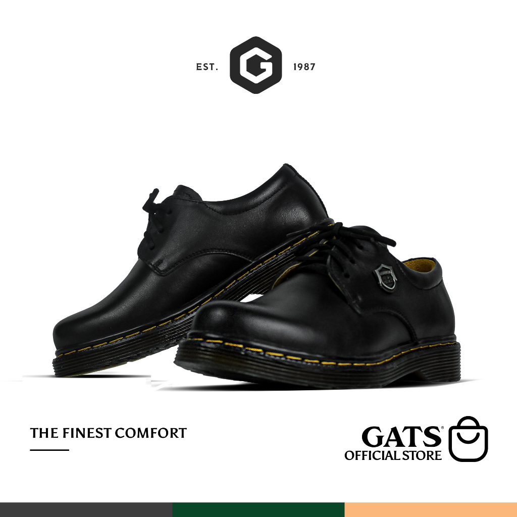 GATS - CM 1201 - Sepatu Kulit Boots Hitam Casual Pria