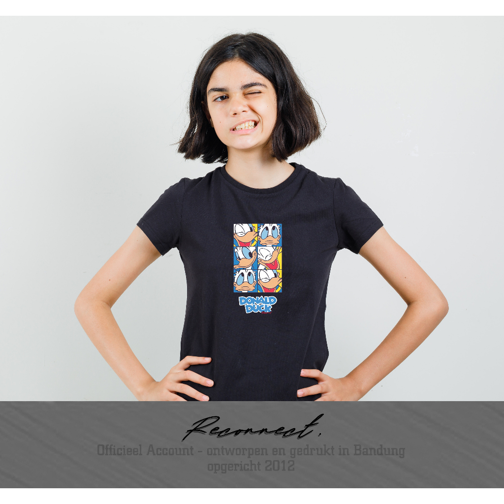 Reconnect Kaos Disney Donald Duck - Gratis Tambah Nama - Unisex Anak / Dewasa