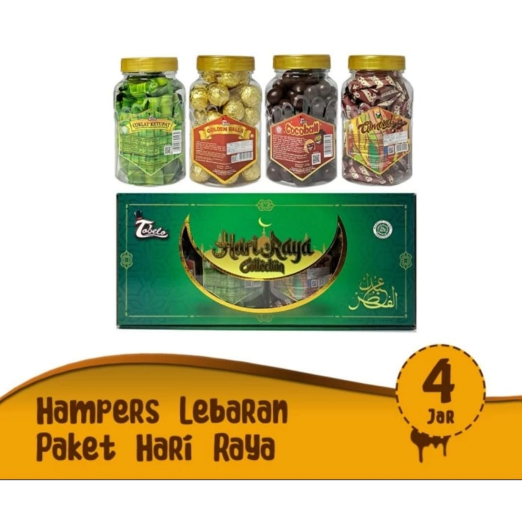 

PAKET HAMPERS BOX KUE LEBARAN COKLAT TOBELO ASSORTED 4 STOPLES/HAMPERS COKLAT LEBARAN