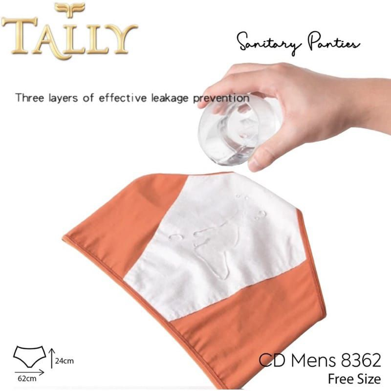 CD MENS 8362 TALLY - Tally 8362 Cd Celana Dalam Wanita Haid Menstruasi Sanitary Pants All Size Fit L XL TALLY 8362 - CD MENSTRUASI / SANITARY PANTY - CD CELANA DALAM WANITA -TALLY Celana Dalam Menstruasi Bahan Katun Fit to L - XL Anti Tembus CD 8362