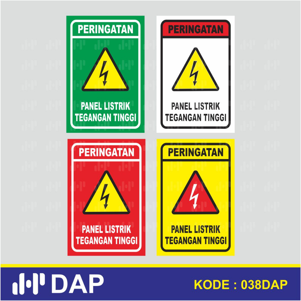 

038 - STICKER PERINGATAN LISTRIK TEGANGAN TINGGI - 20 x 30 CM - VYNIL - TERBAIK