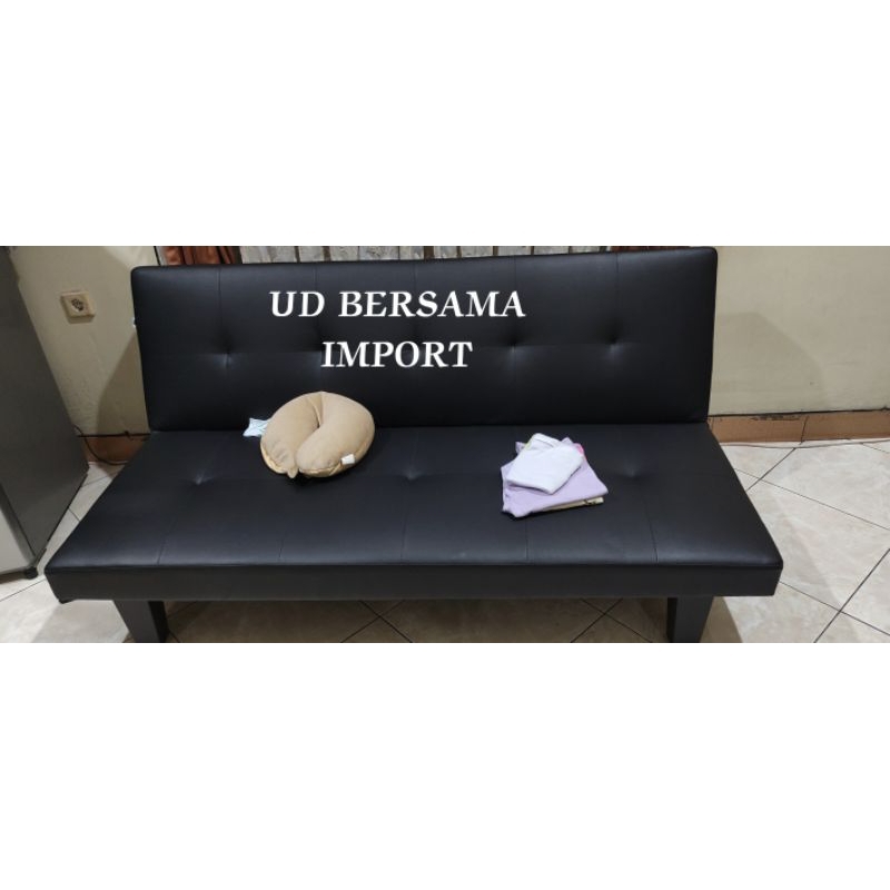 Sofa Tidur Kulit Outdoor Ramadante/Kursi Sofa/Sofabed SOLEIL - Hitam