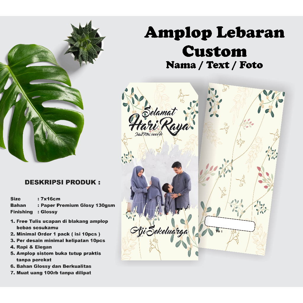 

Amplop lebaran besar Custom Foto Nama dan Ucapan