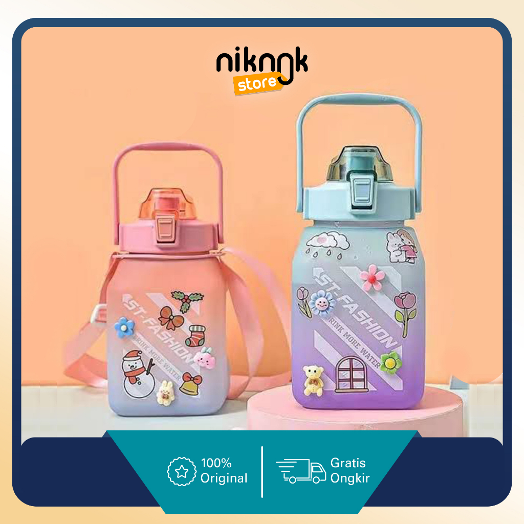 BOTOL MINUM GEMOY KOTAK GRADASI 1.3 LITER