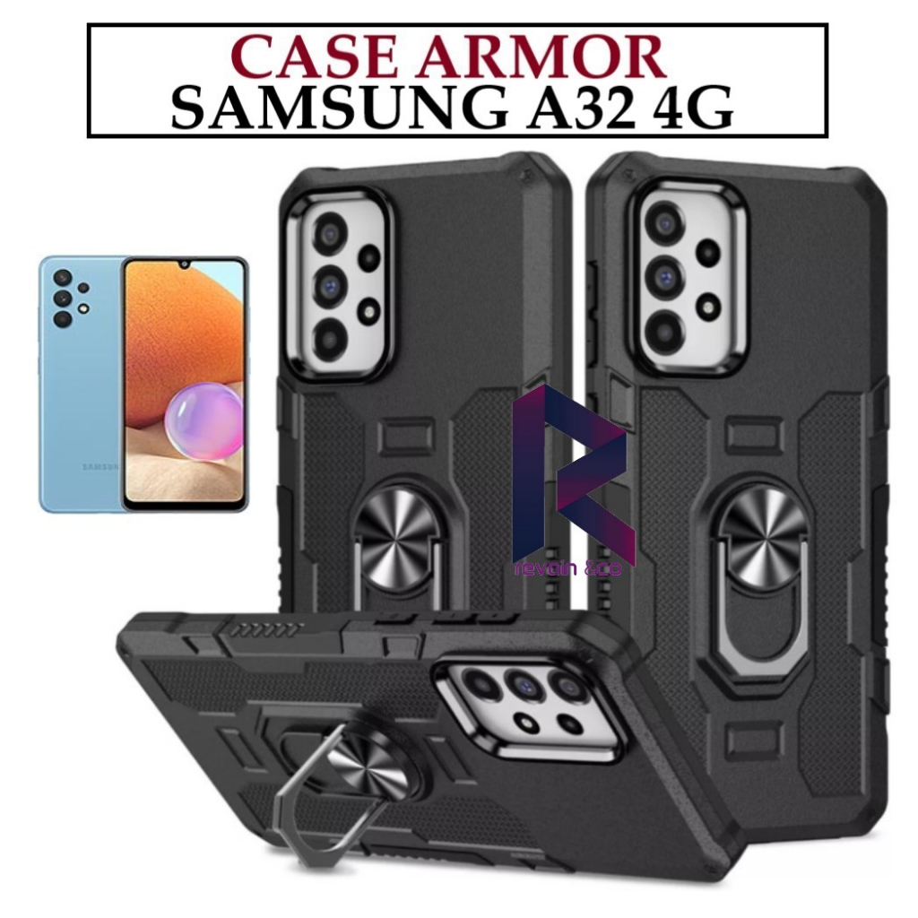 Case Armor SAMSUNG GALAXY A32 4G Iring Cincin Magnetic Kesing Hp Protect kamera Premium Hard Case Standing Robot Pelindung Kamera