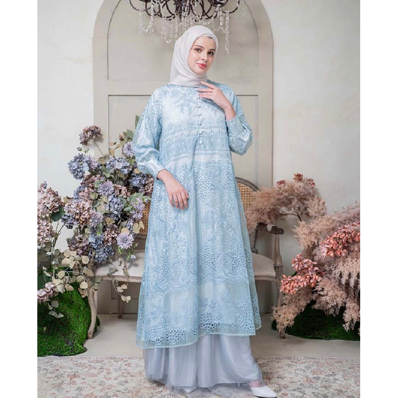Liora Midi Dress by Heaven Lights Baby Blue (XS)