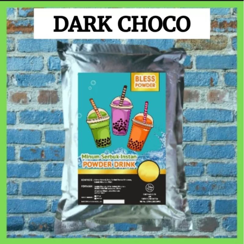 Bubuk Minuman Rasa Dark Coklat Nyoklat Mix Sugar 1Kg Serbuk Powder Es Bobba Blend Bless Powder