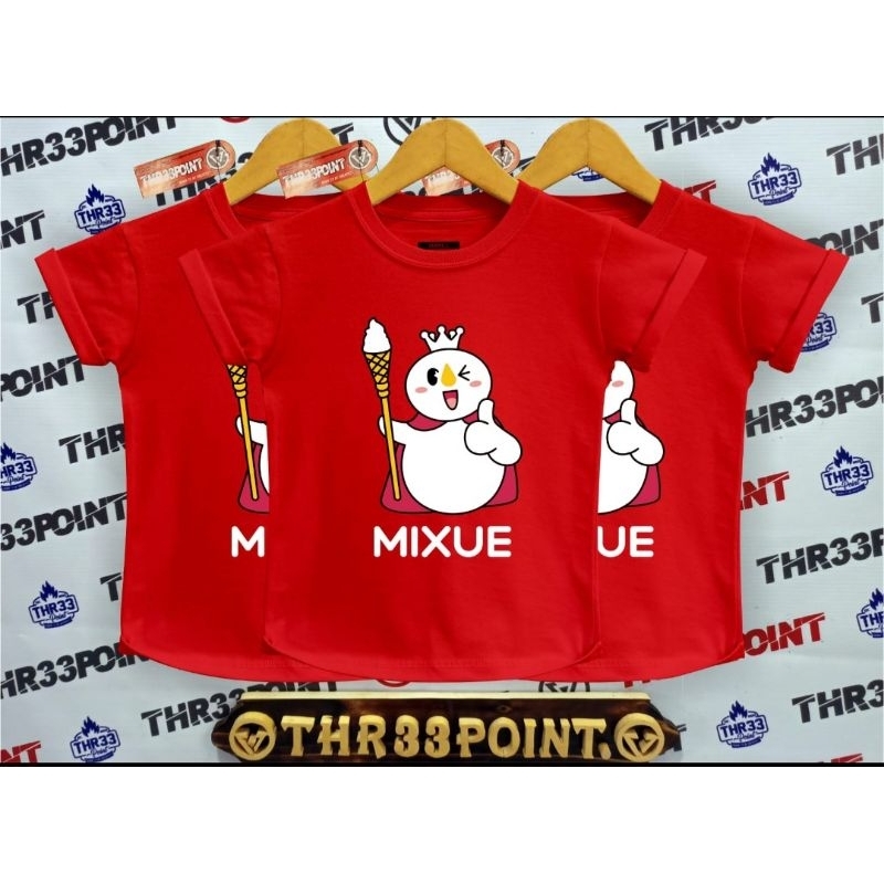 Kaos mixue anak/kaos anak distro laki-laki dan perempuan mixue threepoint