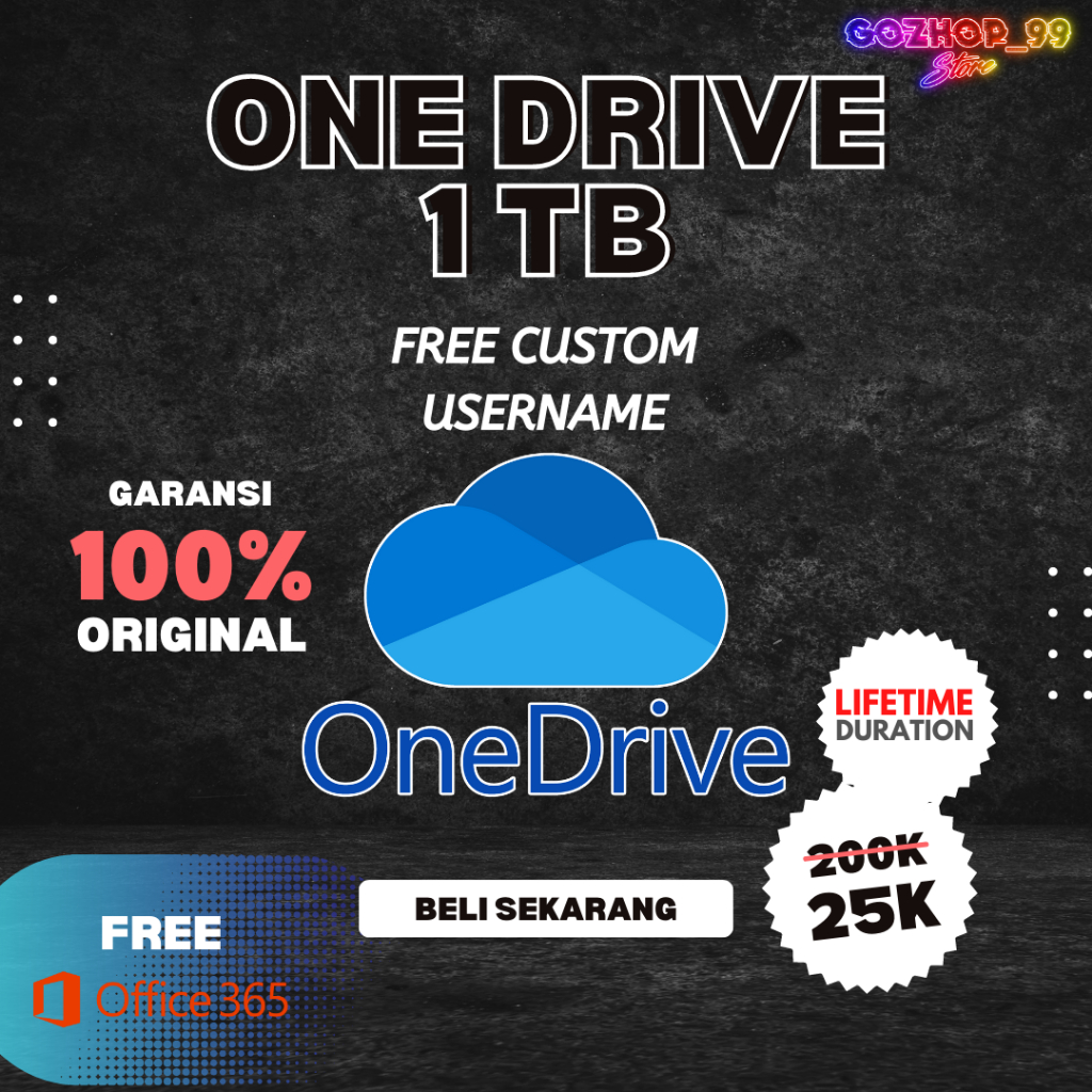 OneDrive 100GB bukan 1TB One Drive Lifetime Account