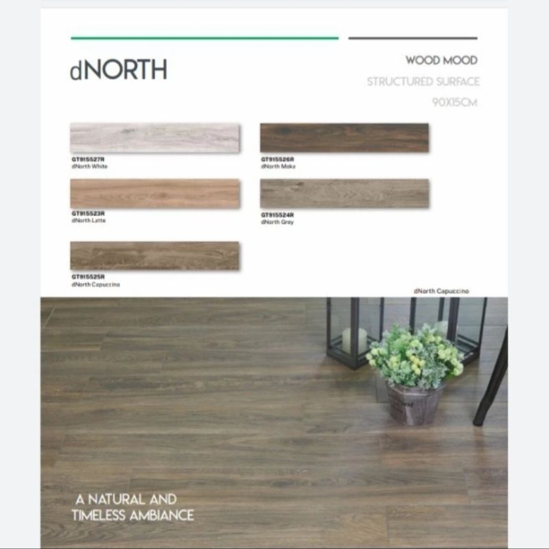 Roman Granit 90x15 dNorth Series (Wood Mood) / Roman Granit Lantai Motif Kayu / Granit Lantai Ruang 