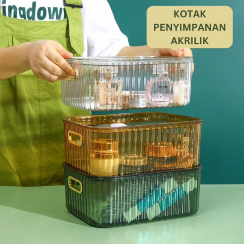 MJ88 Kotak Penyimpanan Serbaguna/ Keranjang Serbaguna/Storage Box / Organizer Box / Box Akrilik/ Wadah Serbaguna Akrilik Transparan Organizer Kulkas Kotak Penyimpanan Akrilik Box Serbaguna /Kotak Make up /Kotak Makanan Super murah