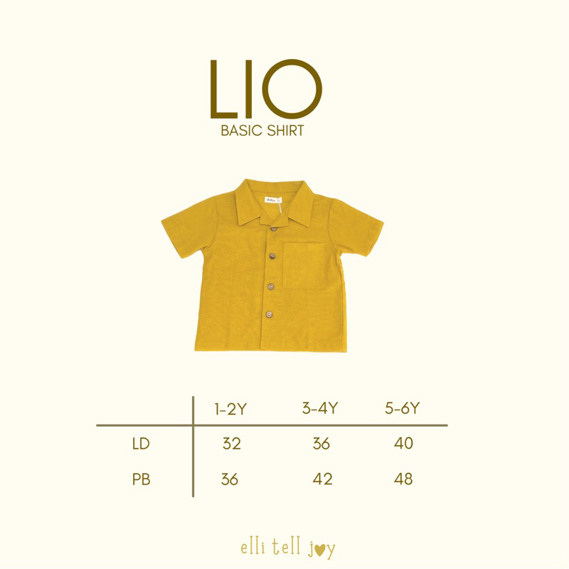 ELLITELLJOY - LIO BASIC SHIRT - Kemeja Anak Laki-Laki Usia 1 - 6 Tahun - Baju Anak Laki-Laki Baju Kemeja Anak