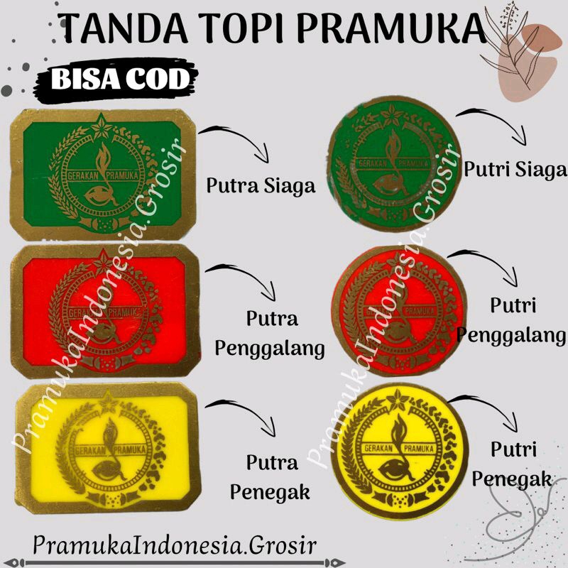 [TERMURAH] TANDA TOPI PRAMUKA / TANDA TOPI PRAMUKA SIAGA PENGGALANG PENEGAK / TANDA TOPI PRAMUKA PLA