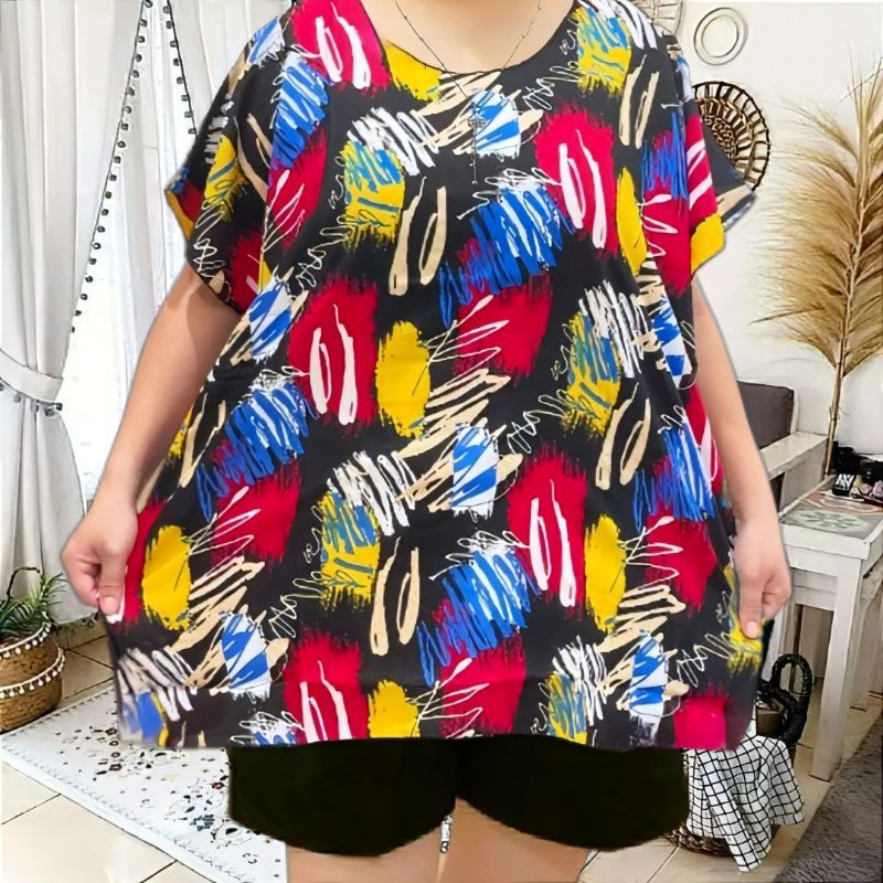 one set super jumbo wanita setelan baju tidur jumbo wanita setelan big size wanita setelan rayon super jumbo wanita/cewek berkwalitas premium