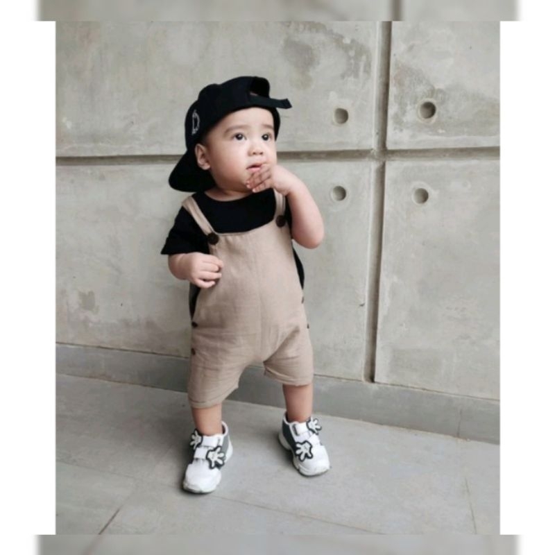 BAJU KODOK OVERALL ANAK LAKI LAKI PREMIUM LINEN